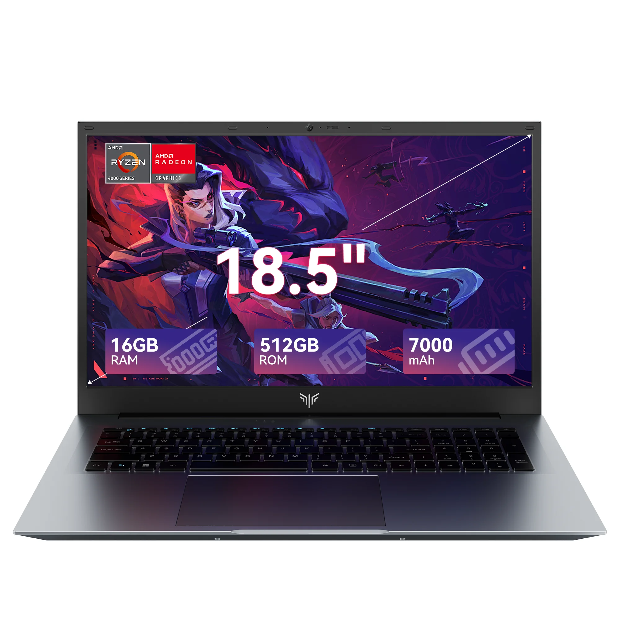 Laptop ACEMAGIC AX18PRO de 18.5 pulgadas FHD, AMD Ryzen 5 7430U, 16GB RAM, 512GB SSD, Windows 11 Pro, Notebook 180 ° Computadora Plegable Wifi6 BT5.2
