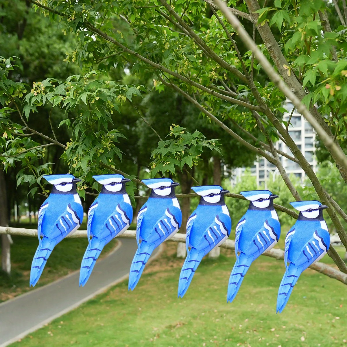 6 pcs Artificial Birds blue and red Fake Foam Animal Simulation Feather Birds Models DIY Wedding Home Garden Ornament Decoration