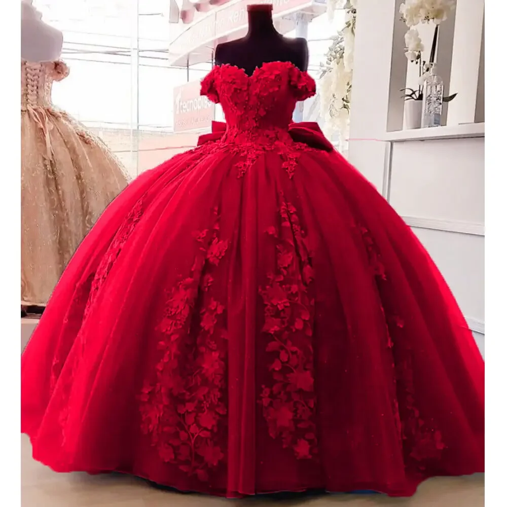 ANGELSBRIDEP Muilt Abiti da ballo colorati Abiti stile Quinceanera Appliques Corpetto con nodo a fiocco Abito lungo da compleanno per ragazze di 15 anni personalizzato