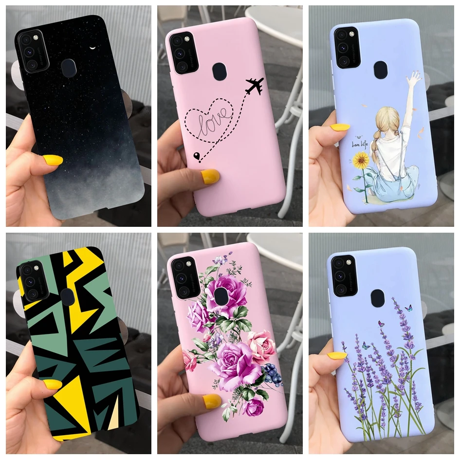 For Samsung M21 2020 Case SM-M215F M 21 Back Cover Soft Silicone Fashion Flower Phone Case For Samsung M30S SM-M307F M 30S Coque