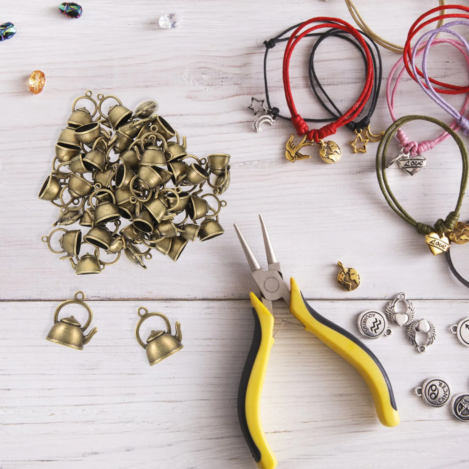 

50Pcs Small Teapot Charms Alloy DIY Jewelry Accessories Hanging Pendants Necklace Bracelet Earrings Supplies Small Teapot Charms