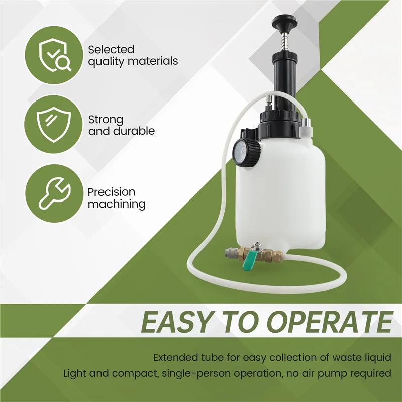 Manuelles Getriebeöl-Füllsystem, Flüssigkeitspumpenwerkzeug, 3 l, mit Adapter, Bremsölflasche (A)