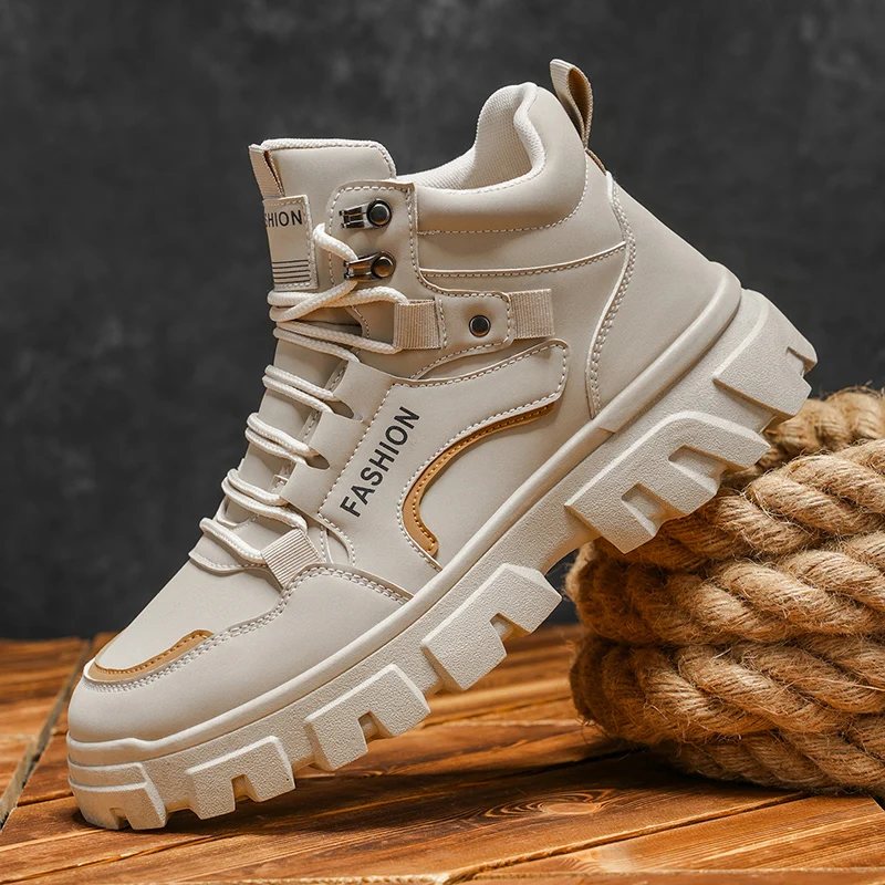 

Мужские повседневные ботинки, осенне-зимние повседневные модные рабочие ботинки на шнуровке, удобная уличная спортивная прогулочная обувь для мужчин