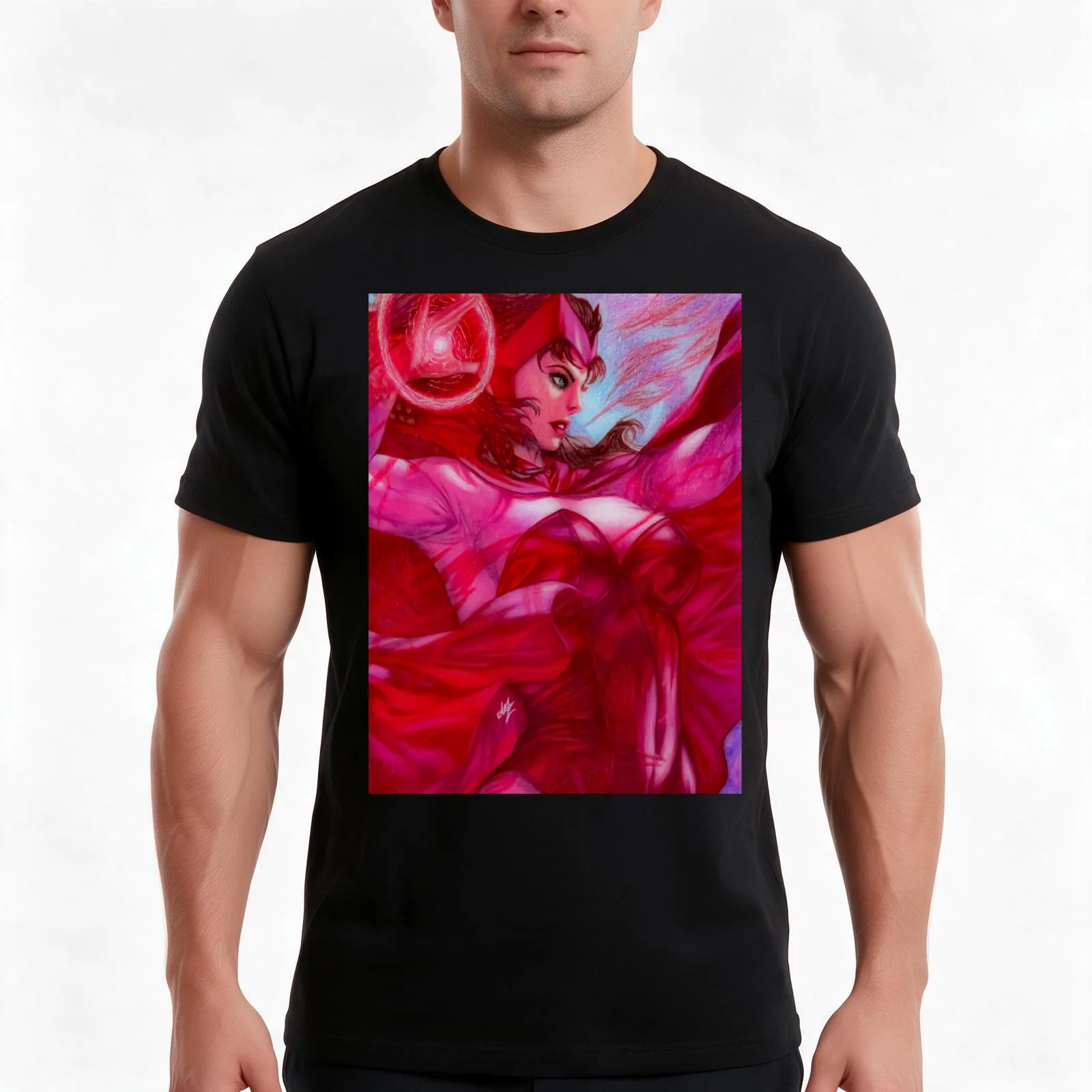 S Witch ~ Wanda Maximoff T-Shirt Summer Casual Cotton Tee Oversized Streetwear Tops Vintage Graphic Print Unisex Men Women