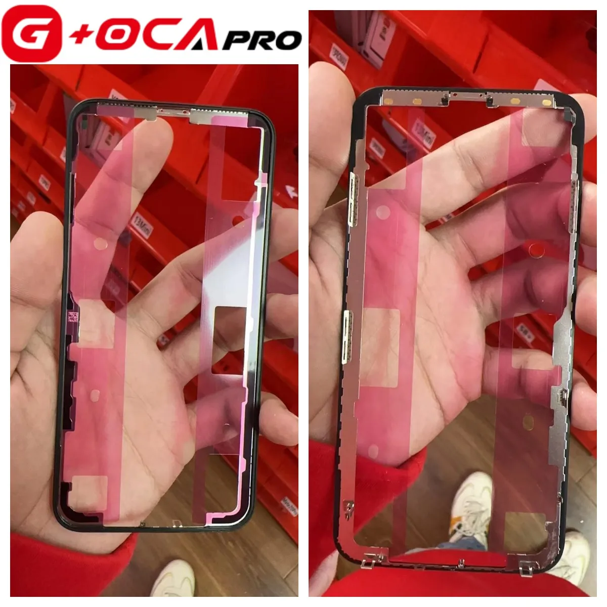 5 szt. G+OCA Pro do iPhone 11 Pro 12 13 Mini 14 15 16 Pro Max Wysokiej Jakości Ramka Przednia z Taśmą Klejącą, Środkowa Ramka LCD — zdjęcie produktu 4