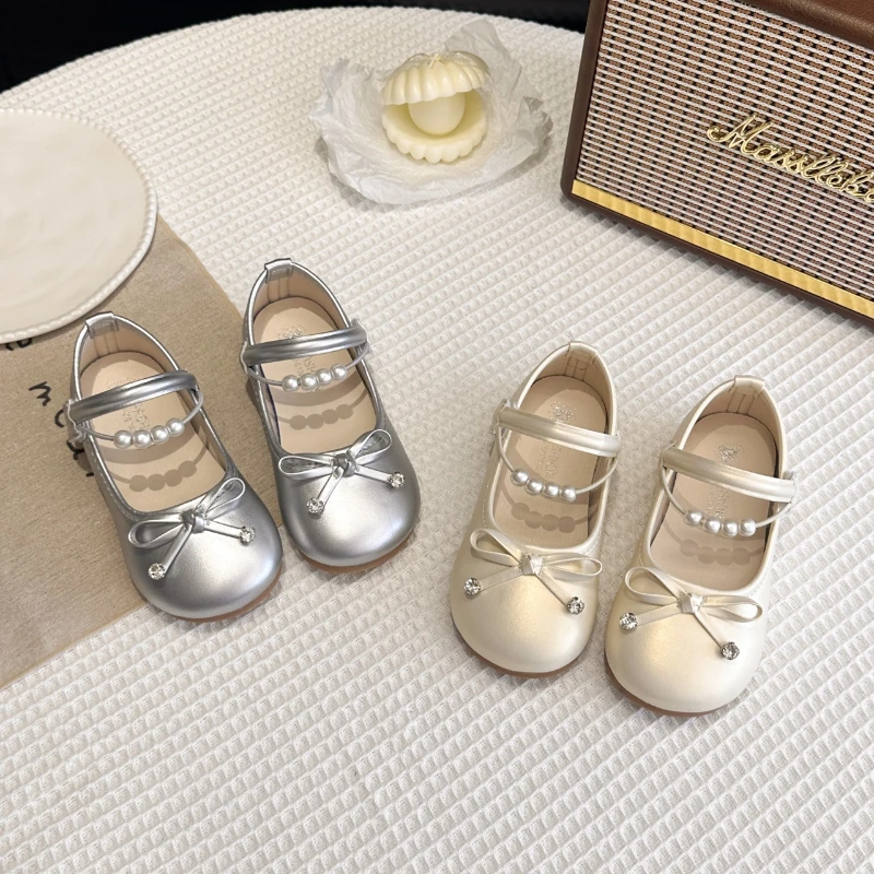 

2025 Children Princess Leather Shoes for Girls Autumn New Fashion Korean Style Soft Bottom Anti-slippery Versatile Party Shoes