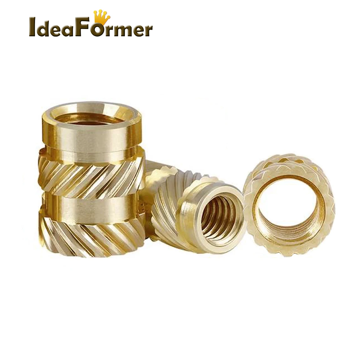 

50pcs M3 M4 M5 Brass Hot Melt Insert Knurled Nut Thread Heat Molding Double Twill Injection Embedment Nut For 3D Printer