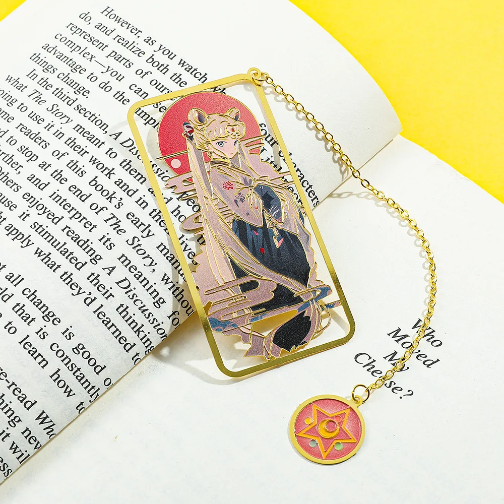 Anime Sailor Moon Metal Bookmark Hollow Bronzing Bookmark for Book Club Reader Writers Book Lovers Students - view 6