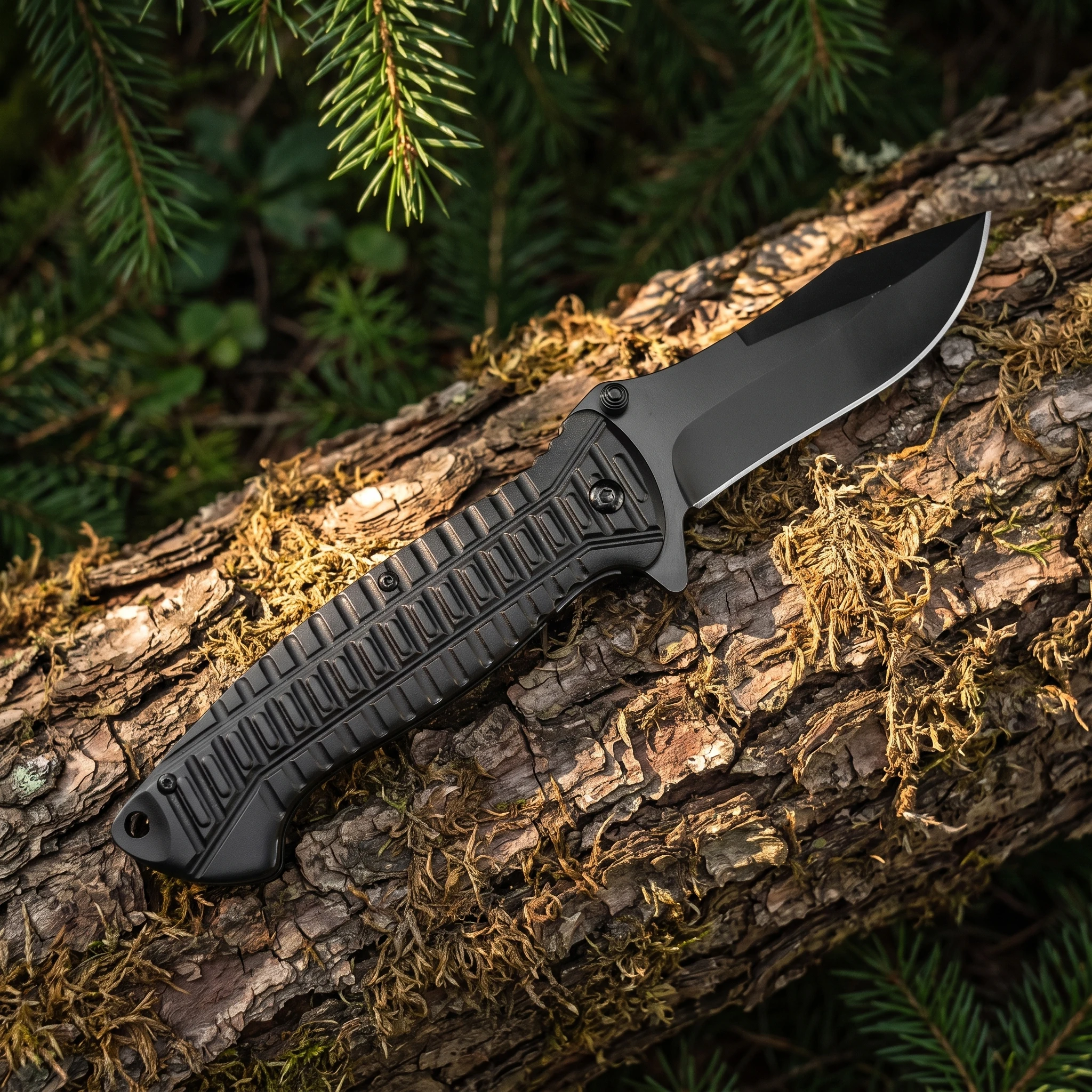 Outdoor Folding Knife with 5Cr13Mov Steel Blade and Aluminum Alloy Handle Multifunctional Camping Pocket Knife and EDC Tool