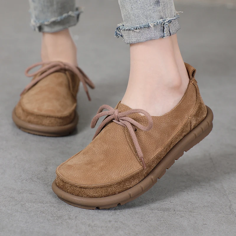 

Women's Lace-Up Casual Flats – Soft Sole Comfort Loafers for Everyday Wear