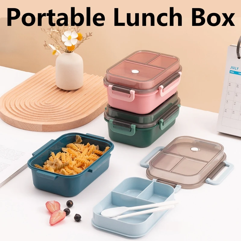 Lunch Box da 1250 ml Contenitore per alimenti portatile con scomparto a doppio strato Contenitore per alimenti per microonde Picnic fresco per bambini Bento Box per ufficio scolastico
