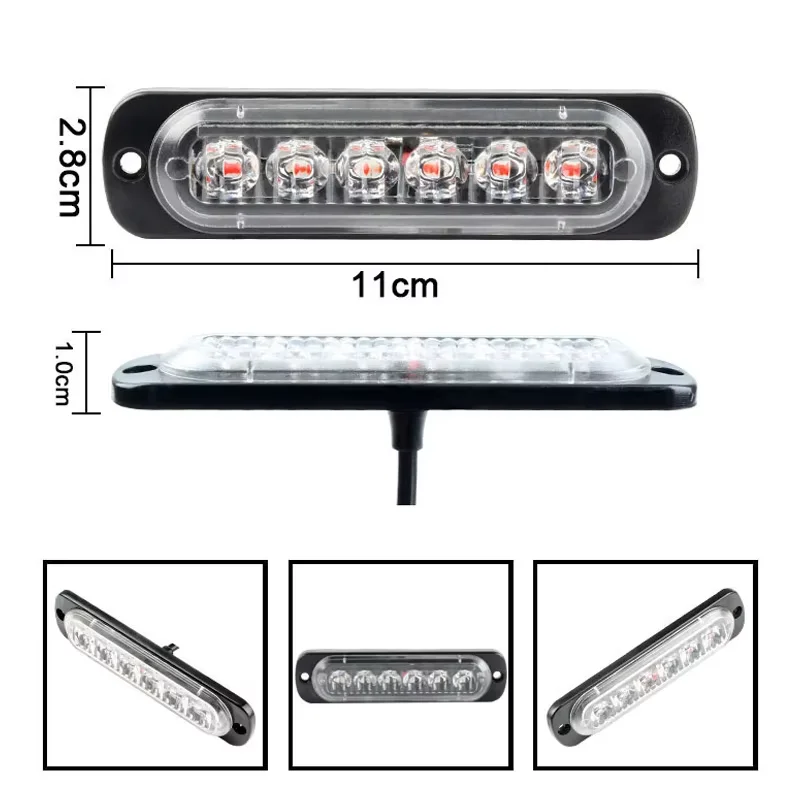 24 LED Amber Strobe Safety Light Wireless Remote Control Auxiliary Warning Lamp For Engineering Trailer Off-Road Truck Machinery