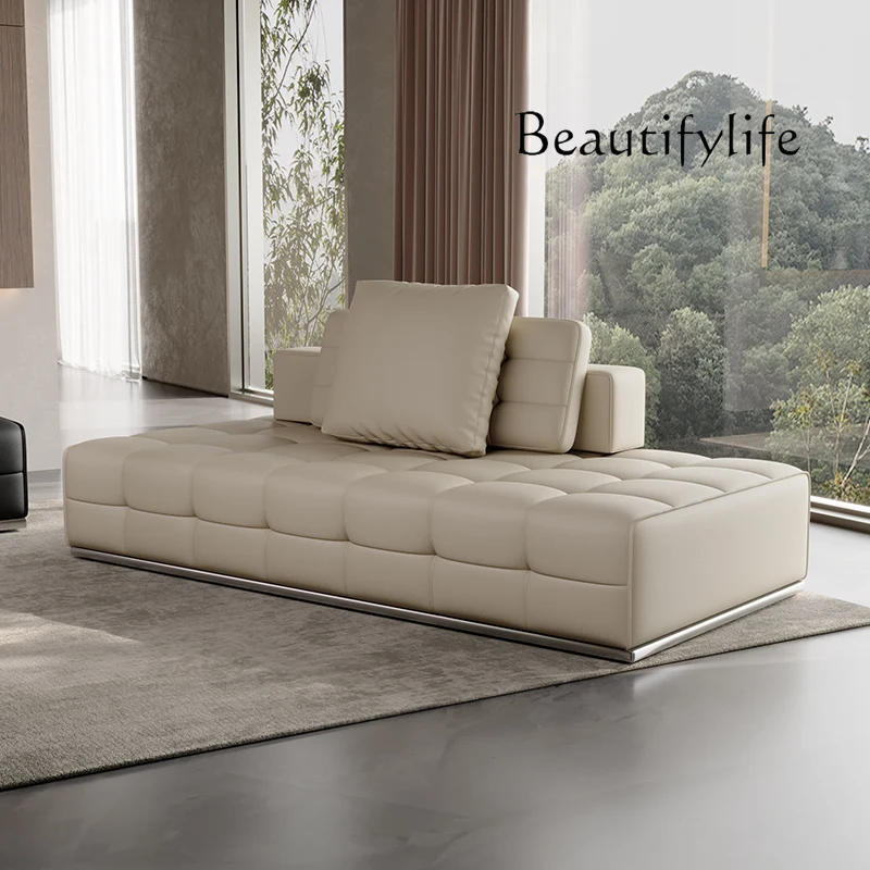 

Italian minimalist piano keys Lawrence leather concubine module lazy recliner leather art sofa designer new