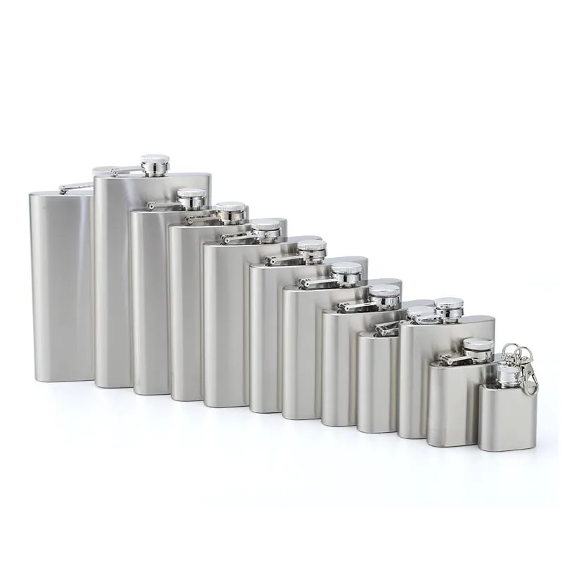 

1-10oz Stainless Steel Hip Flask Wine Whisky Pot Bottle For Men Portable Drinker Alcohol Container Pocket Wine Bottle Screw Cap