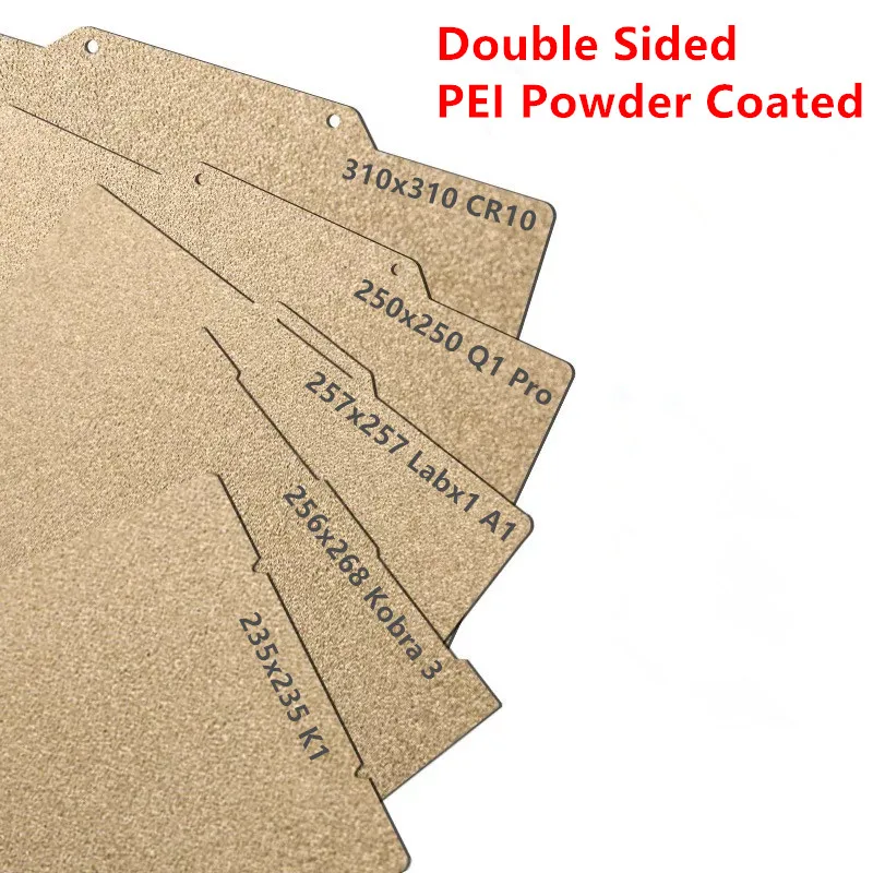 Magnetic PEI Powder Sheet 235/250/310/350mm Double Sided Spring Steel Sheet Textured For K1 K1C CR10 P1P QIDI Plus4 Build Plate
