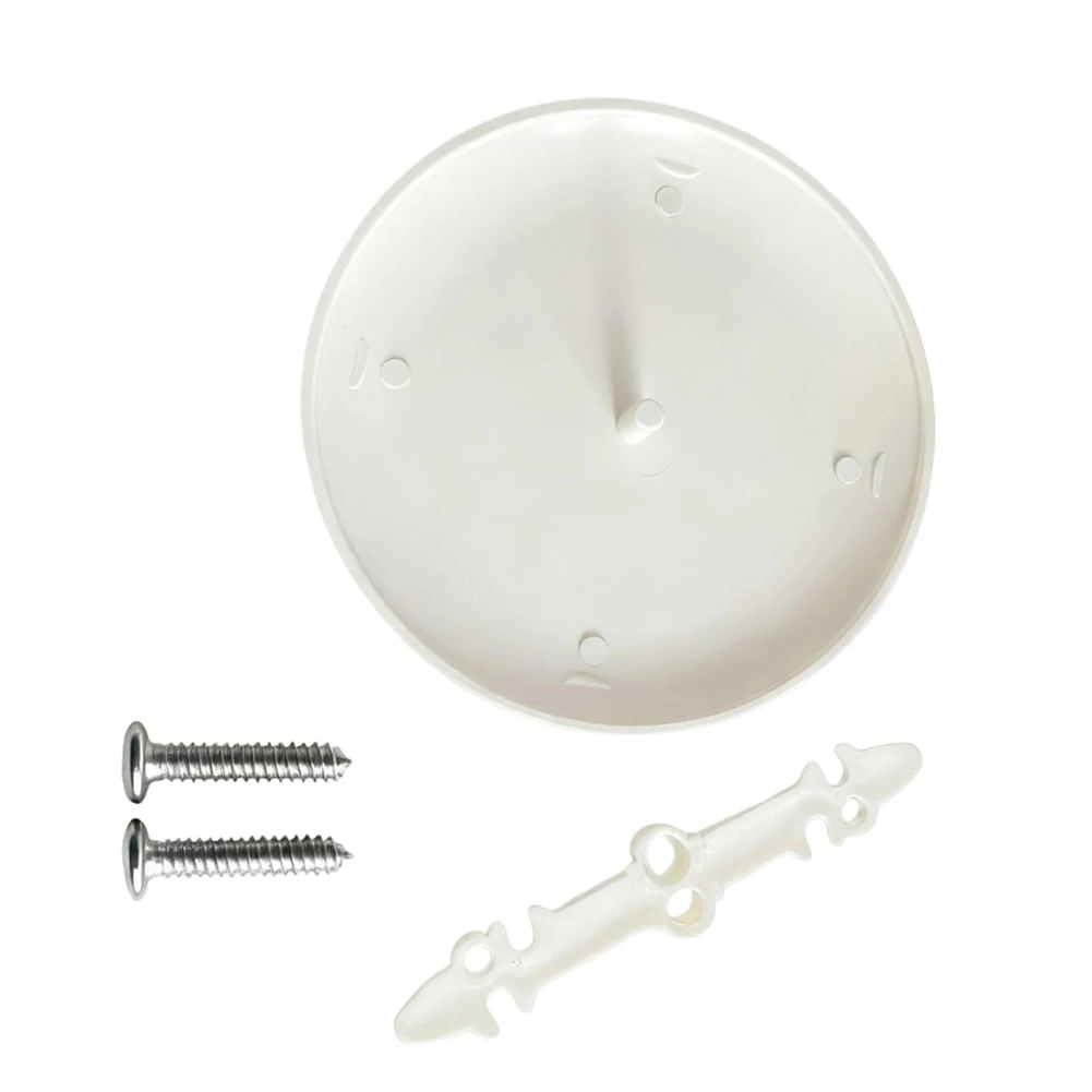 White ABS Ceiling Box Cover Plate Fits For 3.5 inch to 5 inch Round Ceiling Openings Paintable for Seamless Finish