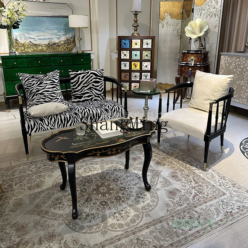 

CL luxury living room home small coffee table high-end reception negotiation table hand-painted casual coffee table