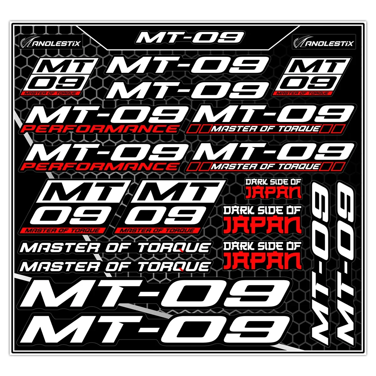 

Vinyl Motocross Motorcycle Stickers Logo Set Emblem Tank Decals For YAMAHA MT09 MT-09