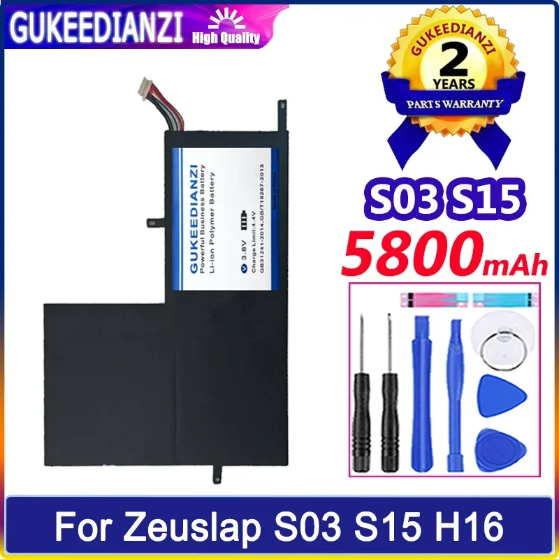 GUKEEDIANZI Battery 5800mAh For Zeuslap S03 S15 H16 Batteria