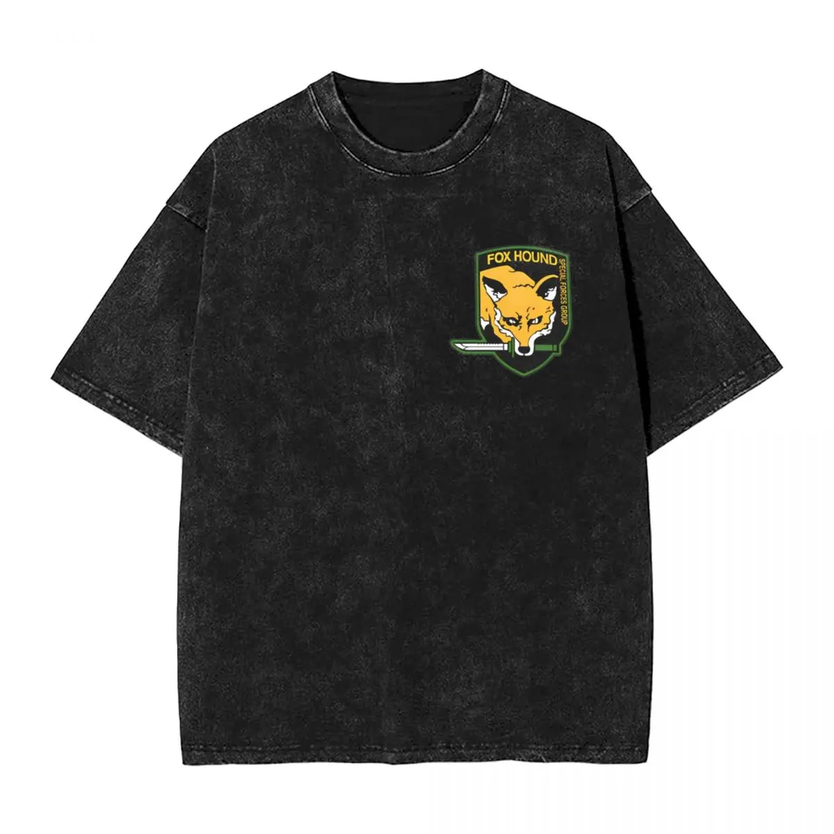 

Metal Gear Solid Fox T Shirt Washed 100% Cotton Oversize T-Shirt MGS Game Cool Men Women Tops Streetwear Printed Tops Tees