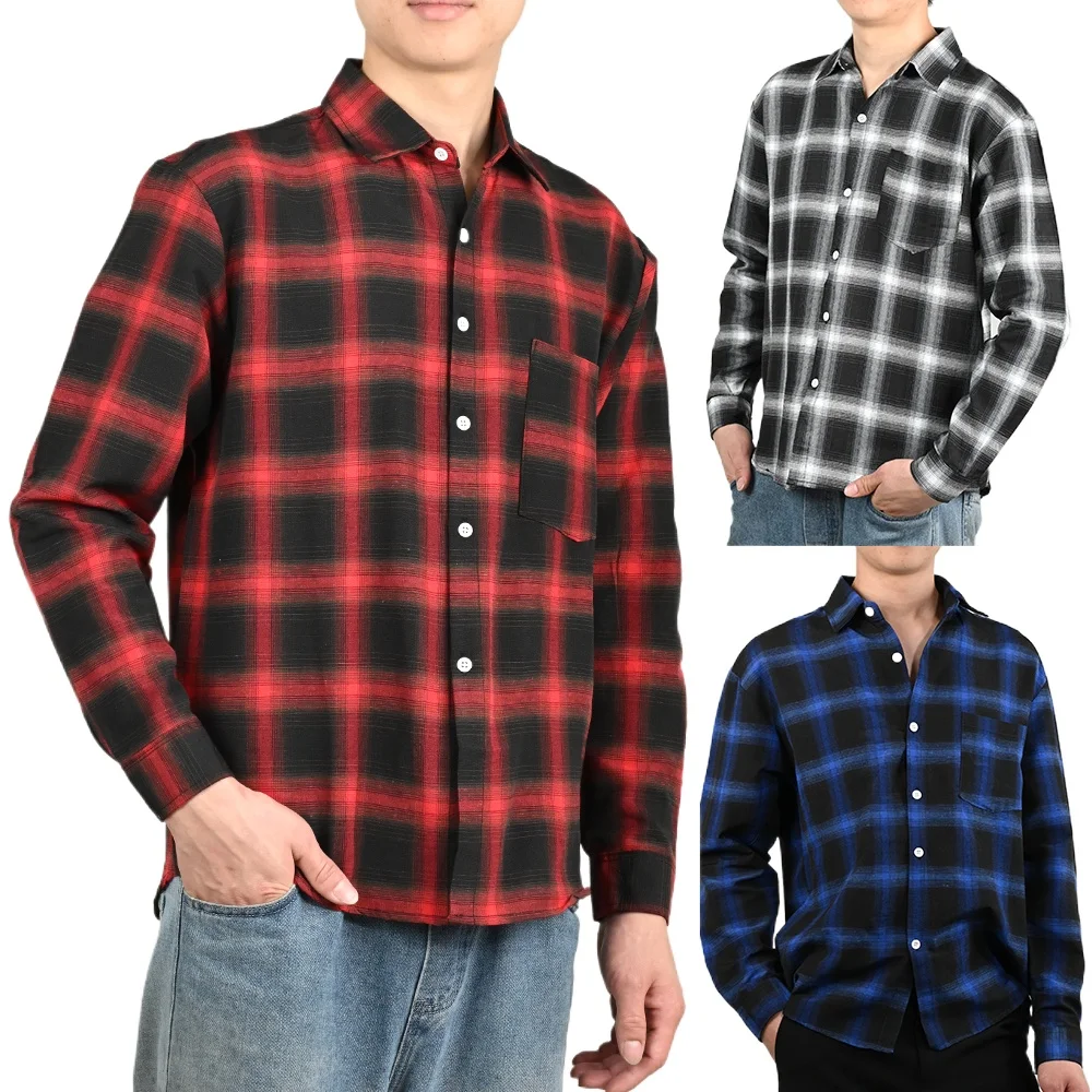 

Красно-черная клетчатая рубашка с длинным рукавом, мужские рубашки, летняя модная сорочка Homme, мужские повседневные деловые клетчатые рубашки, мужская блузка