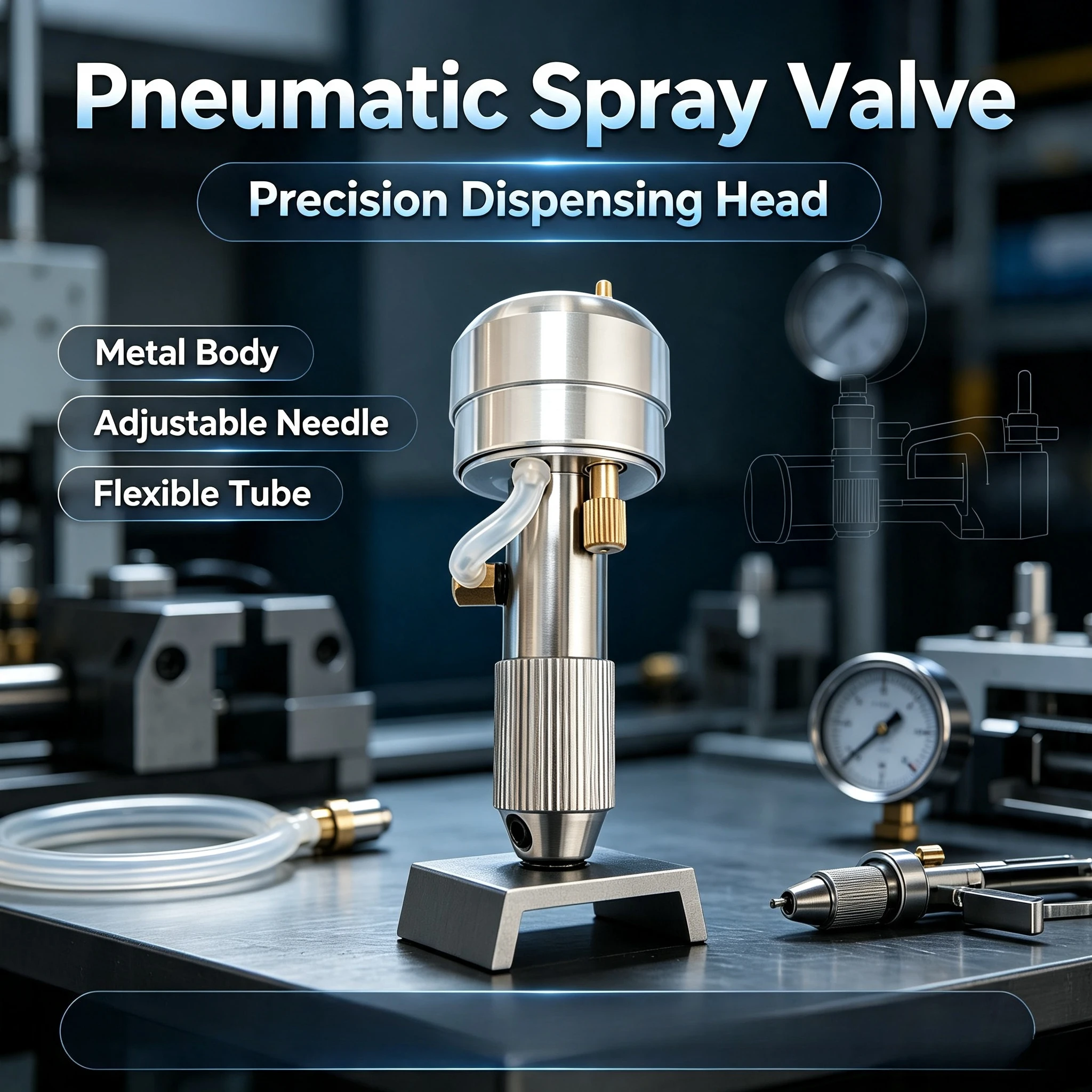 Pneumatic pusher metal carved Lindsay engraving handle Gold carved handle Standard interchangeable hand control
