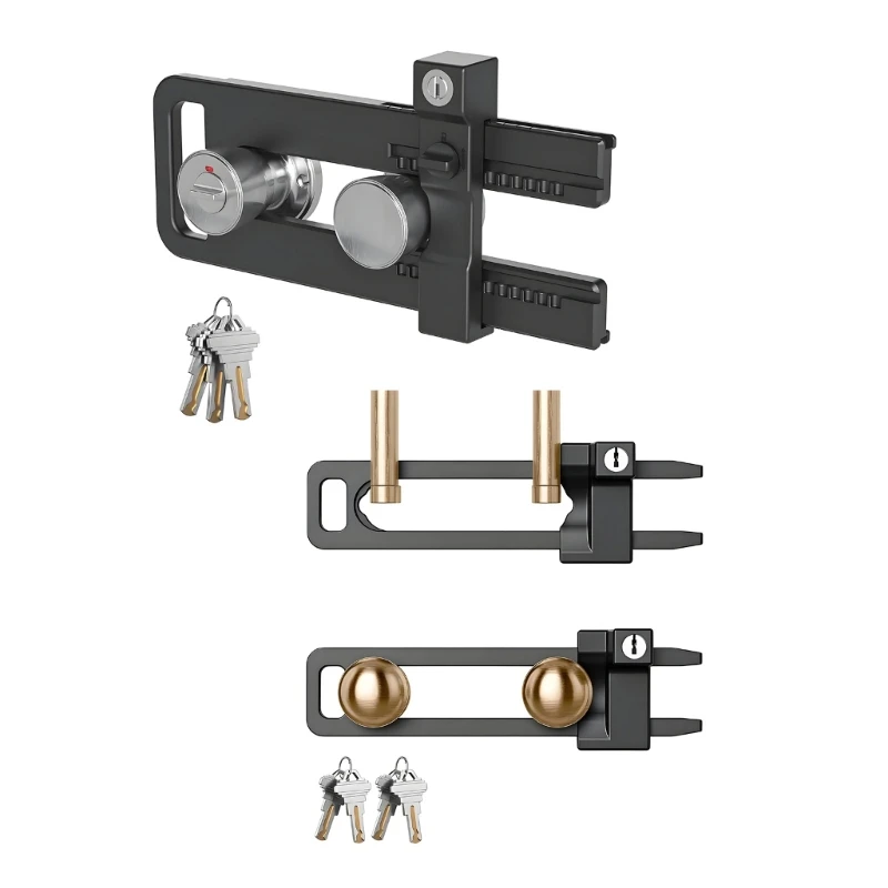 92MF Aluminum Alloys Door Latches Locking Rusts Proof Multifunctional Mounted Cabinet Door Bolt for Public and Home Use