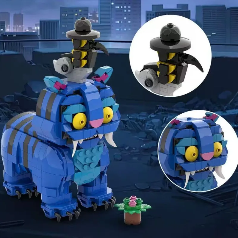 Anime Kpop Demons Hunters klocki konstrukcyjne Śliczny Tygrys Czarny Kapelusz Sroka z 3 Oczami Dziewczyna Łowiąca Zmontowana figurka zabawka Dla Fanów Prezent