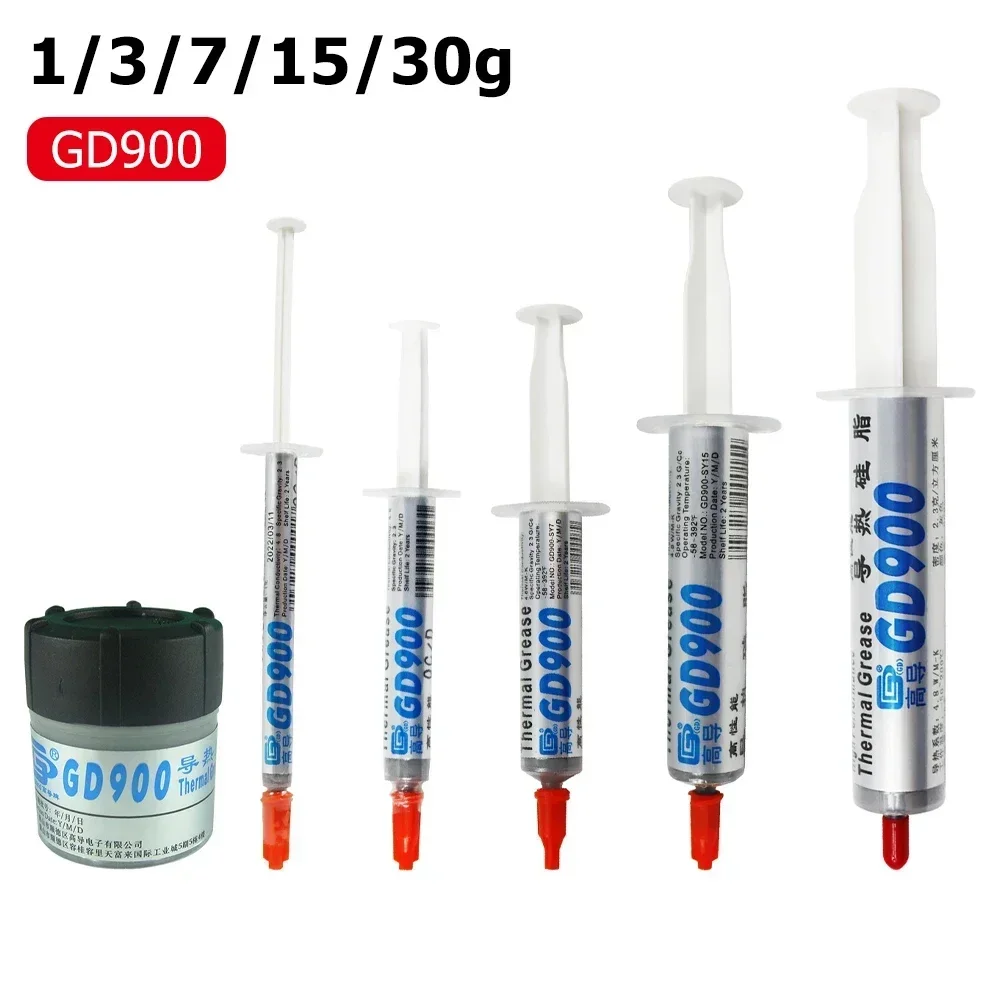 GD900 Thermal Conductive Grease Paste Silicone Heatsink High Performance Compound Grease for CPU CN30/BR7 3/5/7/15/30g 4.8W/M-K