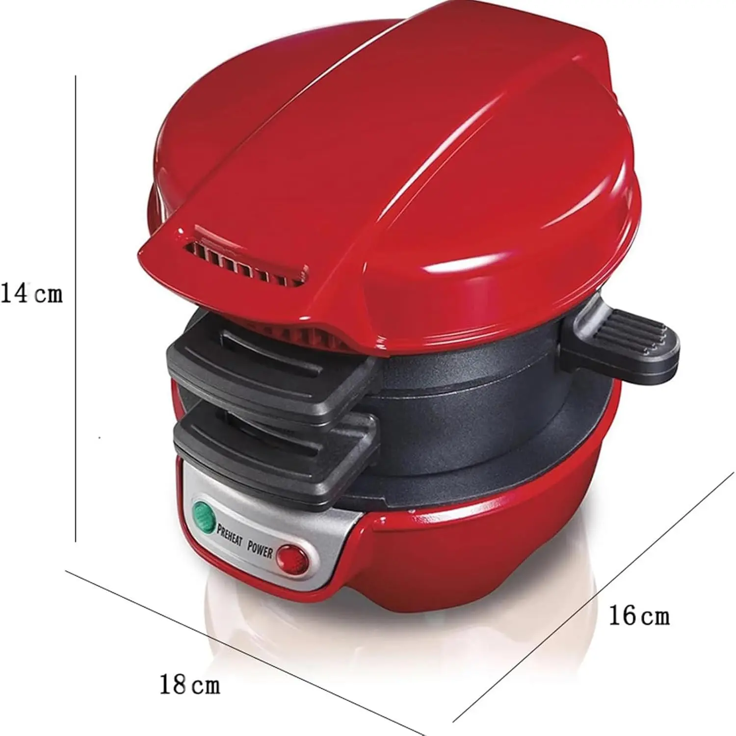 ビーチブレックファストサンドイッチメーカー、バーガーサンドイッチオムレツトースターメーカー、エッグクック付きスチールノンスティックパニーニプレスサンドイッチメーカー