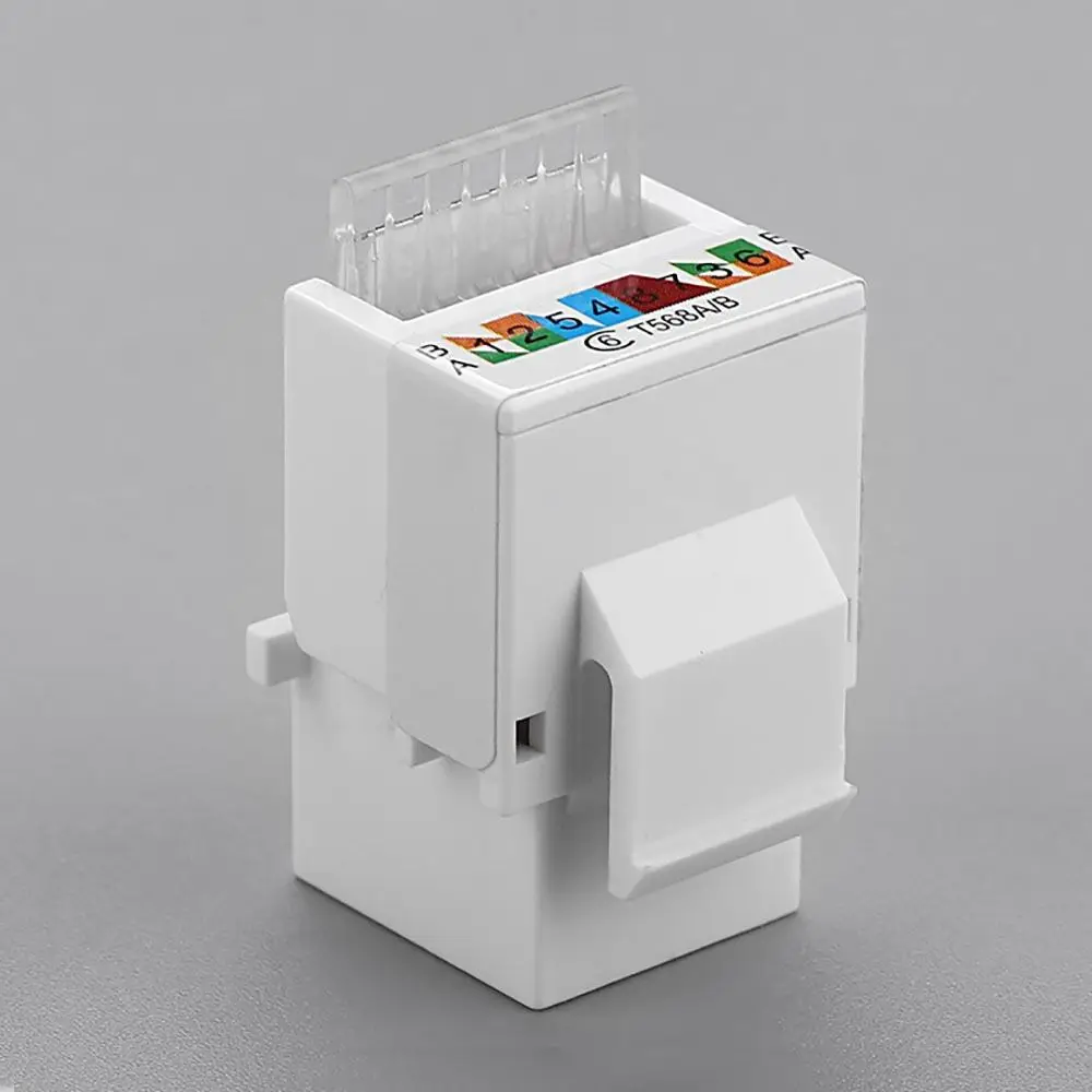 Wall Adapter Cat5e Cat6 RJ45 Ethernet Module Tool-Less White Module Coupler Coupler