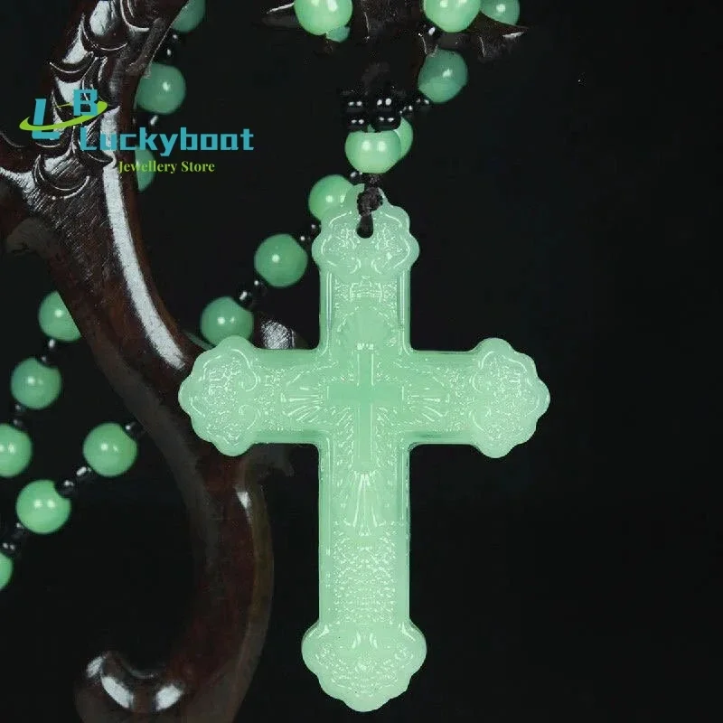 

Китайский натуральный зеленый нефритовый крест кулон ожерелье ручной работы Шарм жадеитовые украшения модный амулет удачи подарки для мужчин женщин