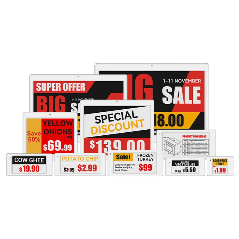 Bluetooth Version Electronic Shelf Label Digital E-ink Display ESL Four Colors Markets Display for Groceries Markets Supermarket