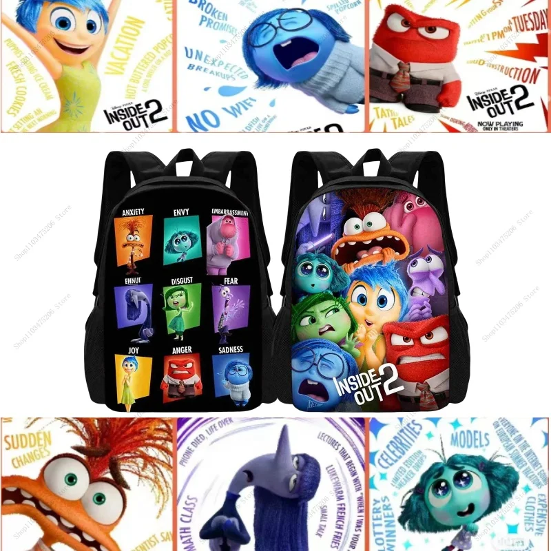 

2024 New Inside Out 2 Cartoon Backpack Kindergarten Children Backpack Cute Backpack Anxiety Envy Patterns Backpacks Kids Gift