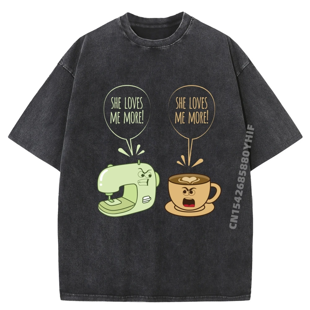 

Мужские топы и футболки с графическим рисунком, швейная машина, кофейное шитье, стеганая забавная стираная рубашка, последние топы с принтом