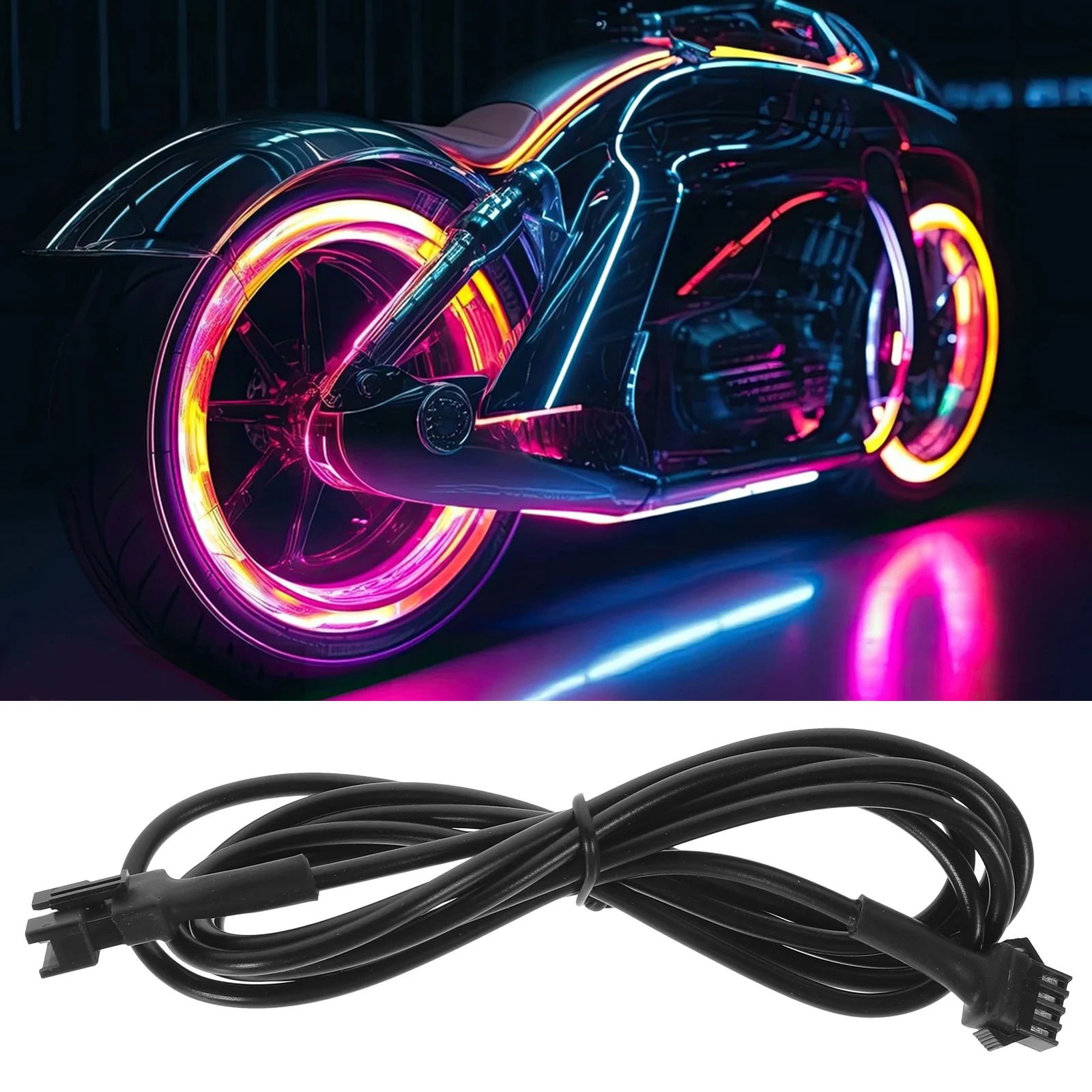 

4Pcs Neon Light Extension Cable PVC 4 Pin Long Lifespan for Car Motorcycle LED Strip Extension Cord Neon Wire LED Cable