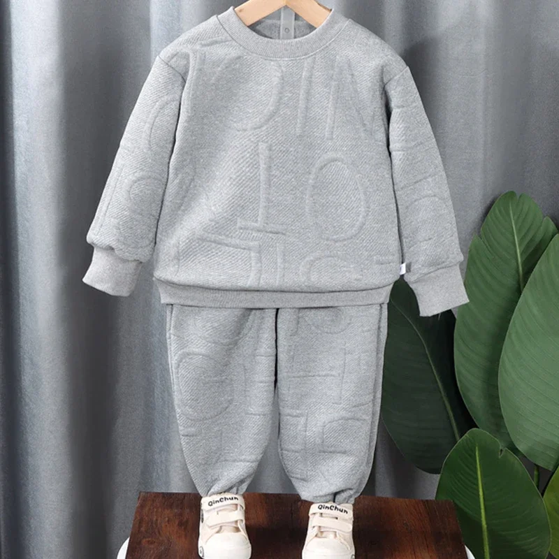 2Piece Spring Clothes Baby Boys Outfit Set Casual Fashion Sport Suit Long Sleeve Cotton Tops+Pants Boutique Kids Clothing BC380