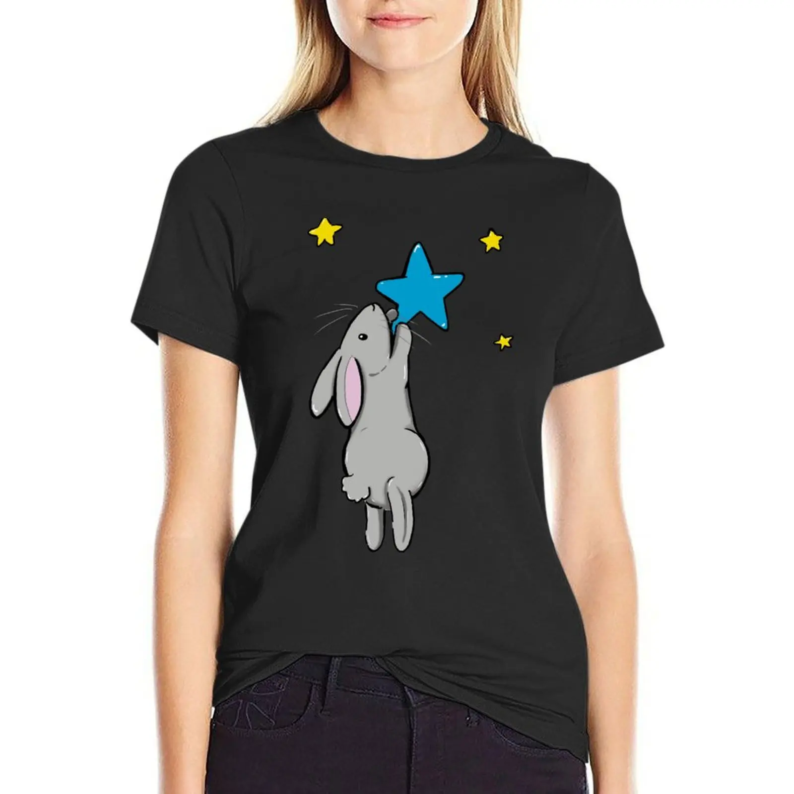 Tra le stelle bunny t-shirt vestiti carini moda coreana t-shirt manica corta abbigliamento donna