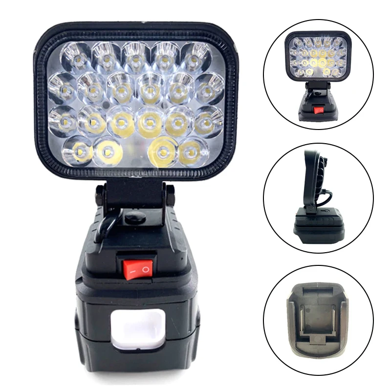 3inch Tool Lamp LED Work Light for Makita 14.4V-18V Li-ion Battery Outdoor Spotlight Electric Torch Flashlight for BL1830 BL1850