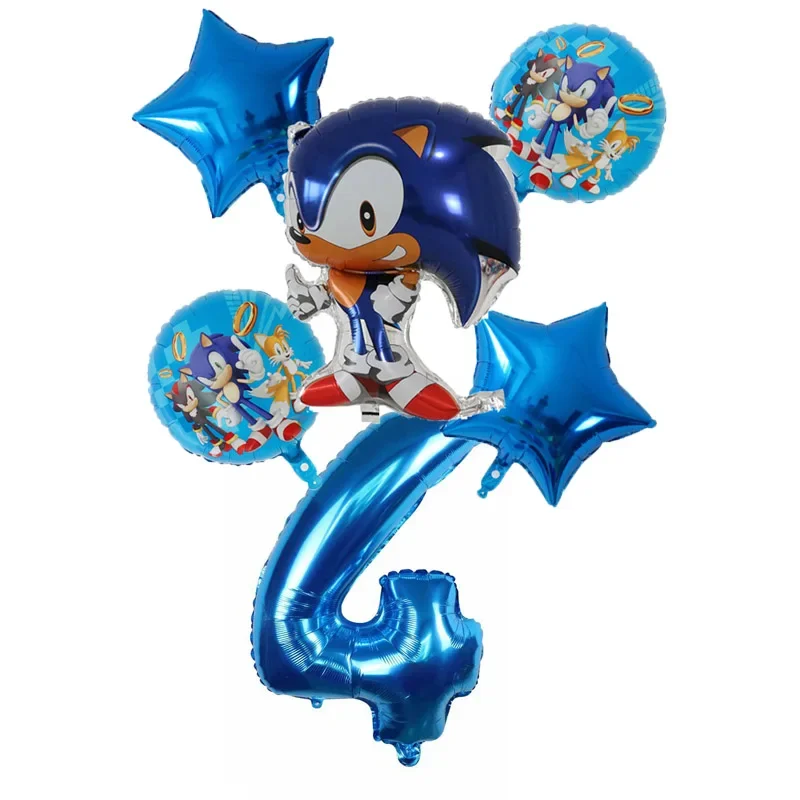 Cartoon Sonic Cartoon Balloon Digital Combo Set Boy Sonic Hedgehog Game Action Puppet Party Aluminum Film Balloon - view 5