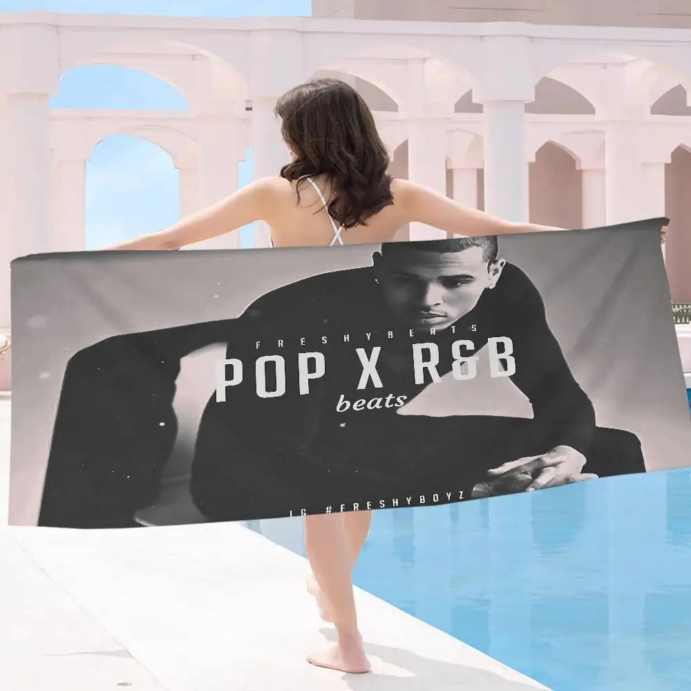 Rap singer C-Chris B-Brown Microfiber Beach Towel Absorbent Quick dry Soft Yoga Swimming Resort Mountain Climbing Towel