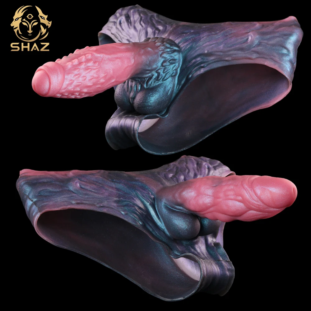 SHAZ القضيب المكبر السراويل لعبة الوحش للبالغين الجوف دسار غمد كم للذكور ديك مقاس زيادة هنتاي الجنس لعب مثلي الجنس 18 +