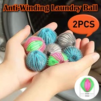 2PCS Washing Machine Pet Hair Remover Laundry Ball Reusable Nylon Hair Catcher Ball for Clothes Filter Anti-Winding Laundry Ball