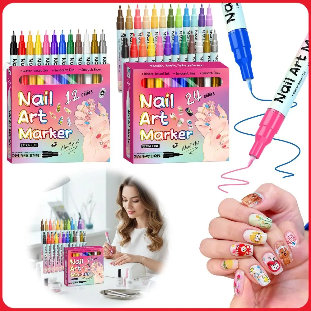 

Маркеры для дизайна ногтей, быстросохнущие, водостойкие, для рисования и декорирования ногтей, для дома и салона, инструменты для маникюра