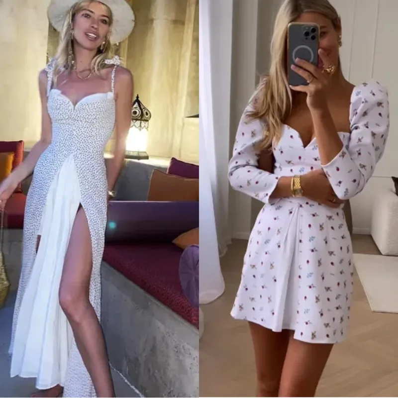 

Ins Color Blocked Fake 2Piece Dress Elegant Bodycon Bandeau Strapless Dress Women Summer Vacation Slit Dress Casual Resort Style