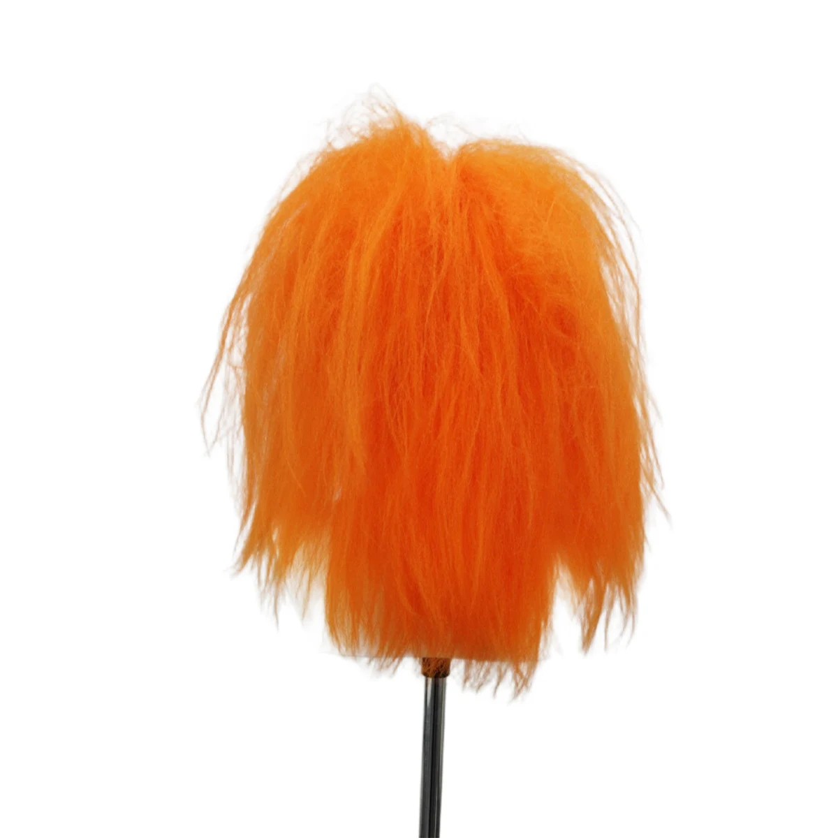 Bright Orange Fluffy Messy Layered Long Wig, Synthetic