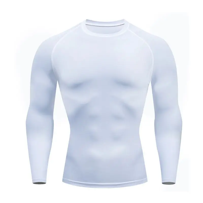 Men's European and American Zipper Long Sleeved Training Fitness Outdoor Running Display Strength Quick Drying T-shirt Slim Fit