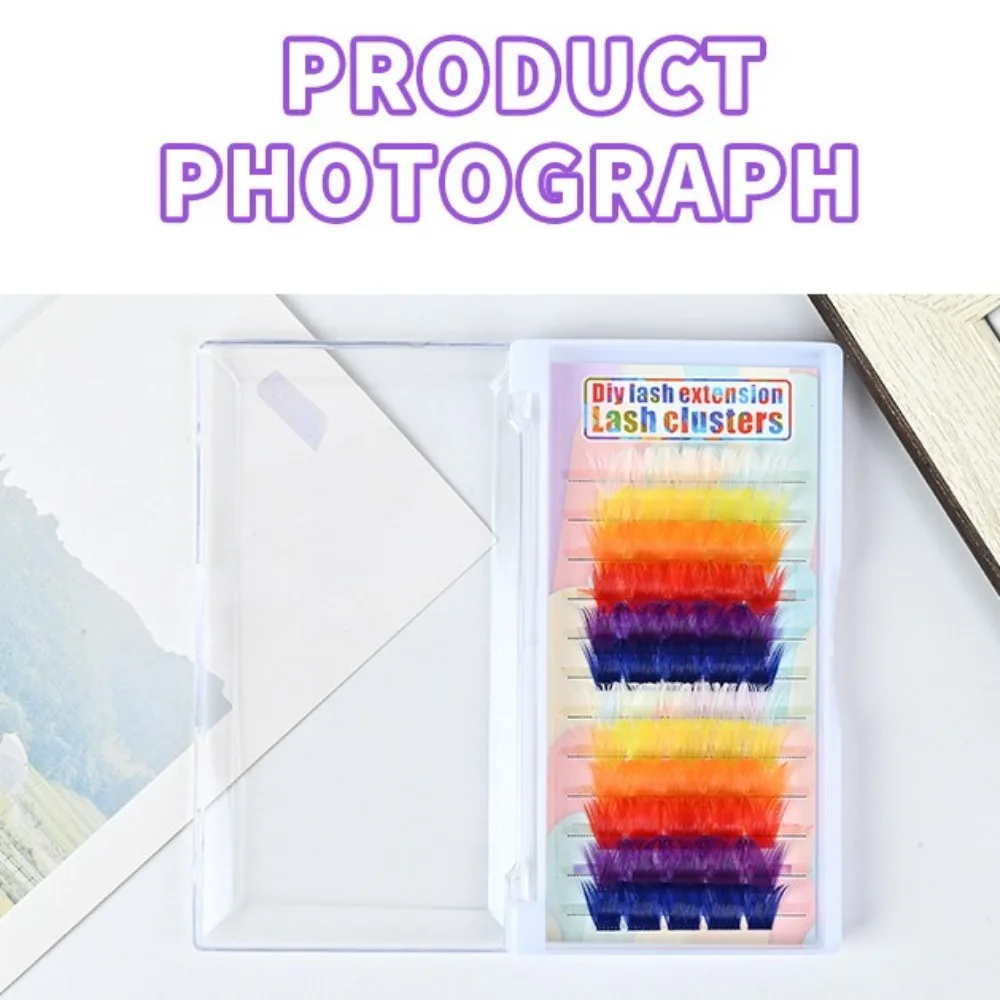 60개 믹스 컬러 위스피 스파이크 만화 속눈썹 컬 피부 친화적인 개별 인조 속눈썹 메이크업 부드러운 DIY 클러스터 속눈썹 파티용