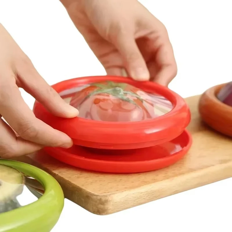 1PC/4Pcs Set Fruit Preservation Storage Box Silicone Film Food Box Sealed Mini Refrigerator for Storage Vegetable Lemon Fresh