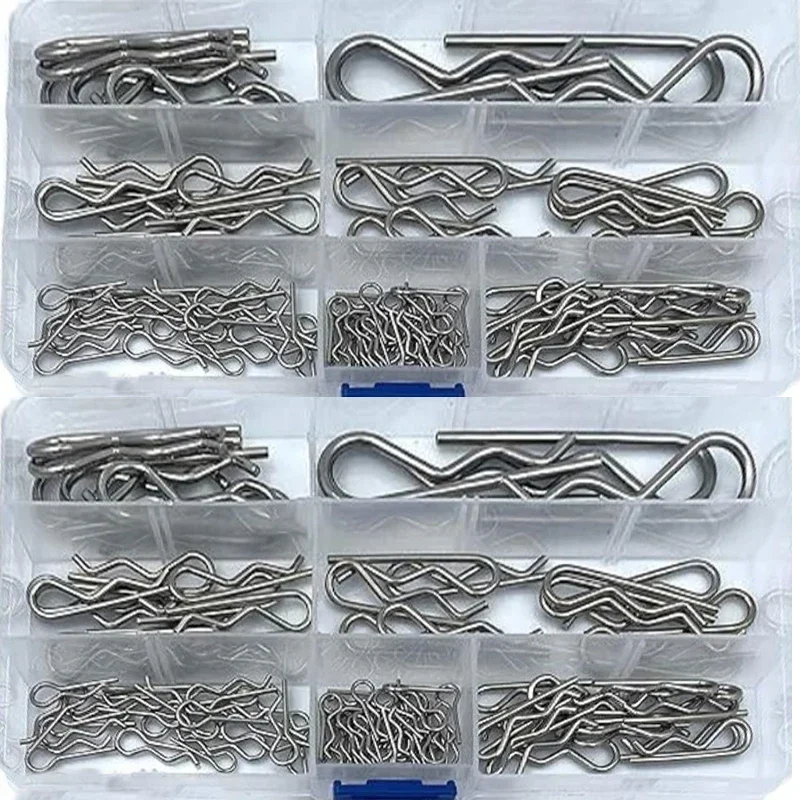 

100PCS M1 M1.2 M1.6 M1.8 M2 M2.5 M3 304 Stainless Steel R Type Spring Cotter Pin Wave Shape Split Clip Clamp Hair Tractor Pin